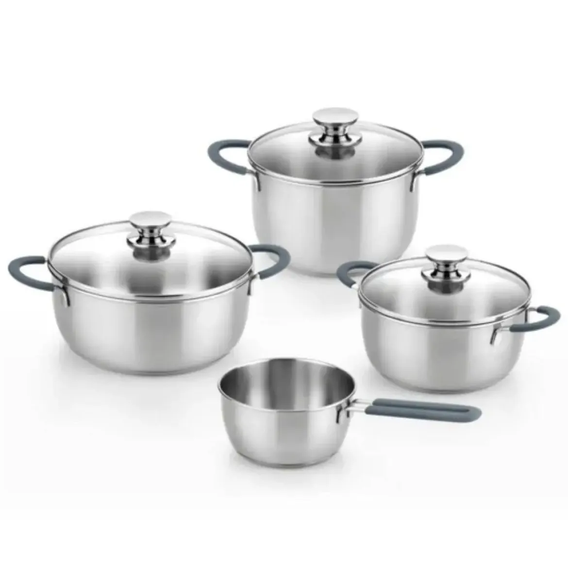 Cacerola Master 24 cm Acero Inoxidable con Tapa de Vidrio BRA A450355