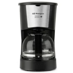 Cafetera de Goteo 6 Tazas Acero Inoxidable Negra ORBEGOZO CG4206