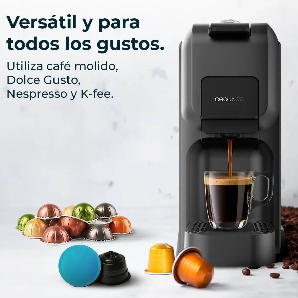 Cafetera Espresso Compacta Black con 20 Bares FREESTYLE 1851