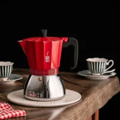 Cafetera Italiana 9 Tazas Inducción Roja BRA DELUXE A170619