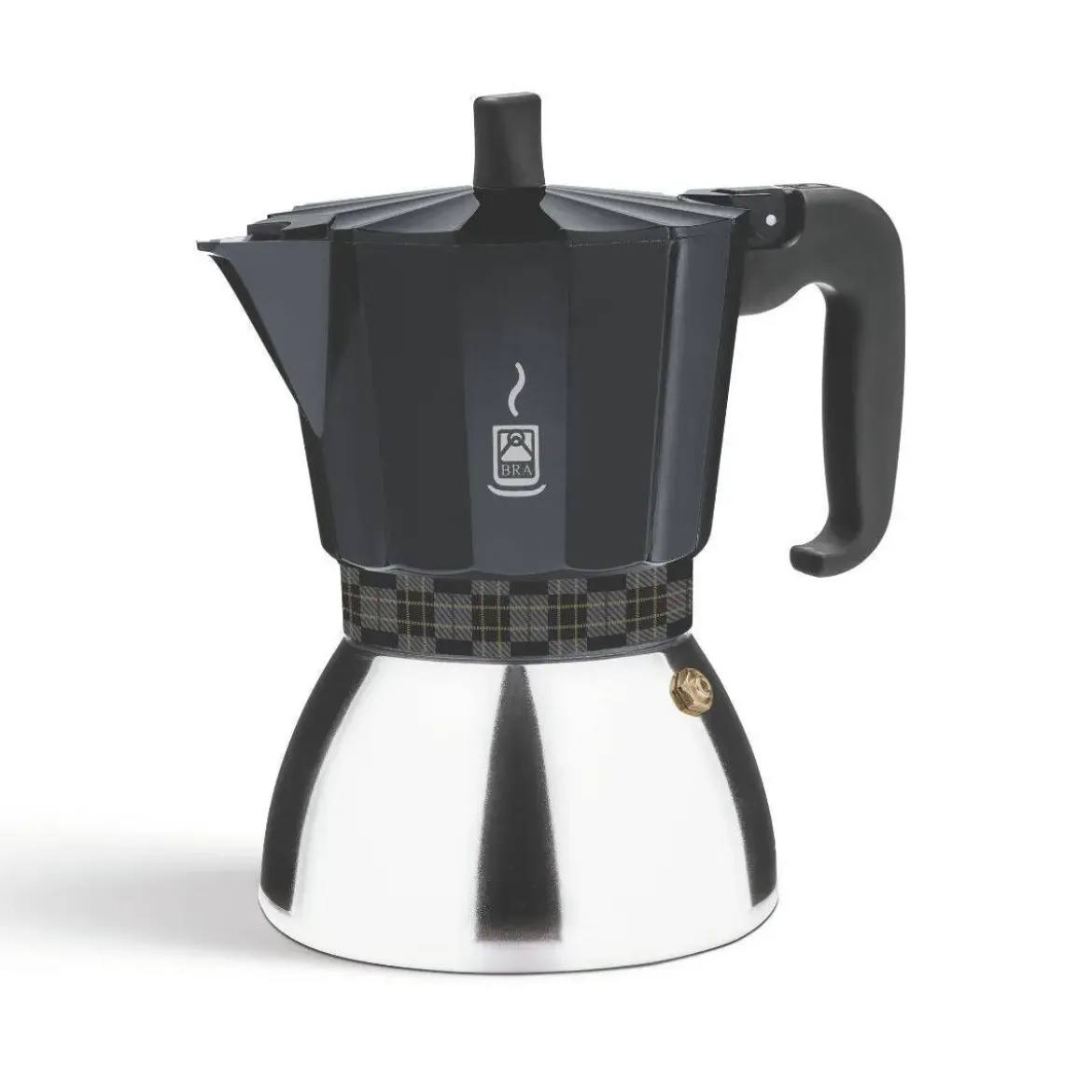 Cafetera Italiana 9 Tazas Inducción Negra BRA DELUXE A170629