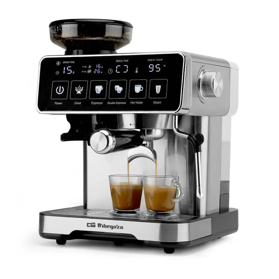 Cafetera Orbegozo Semiautomática 20 Bares con Molinillo Integrado EX8000