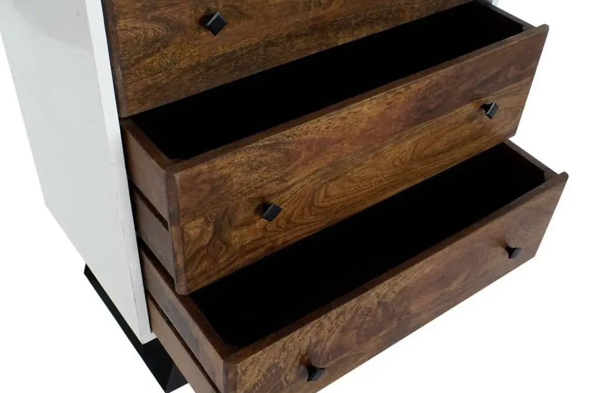 Cajonera Blanca de Madera de Mango con Patas de Metal MB-206321