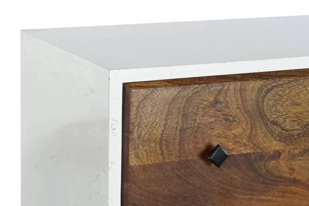 Cajonera Blanca de Madera de Mango con Patas de Metal MB-206321