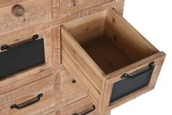 Cajonera de Abeto y Metal Natural con 16 Cajones MB-208465