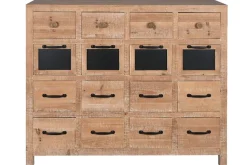 Cajonera de Abeto y Metal Natural con 16 Cajones MB-208465