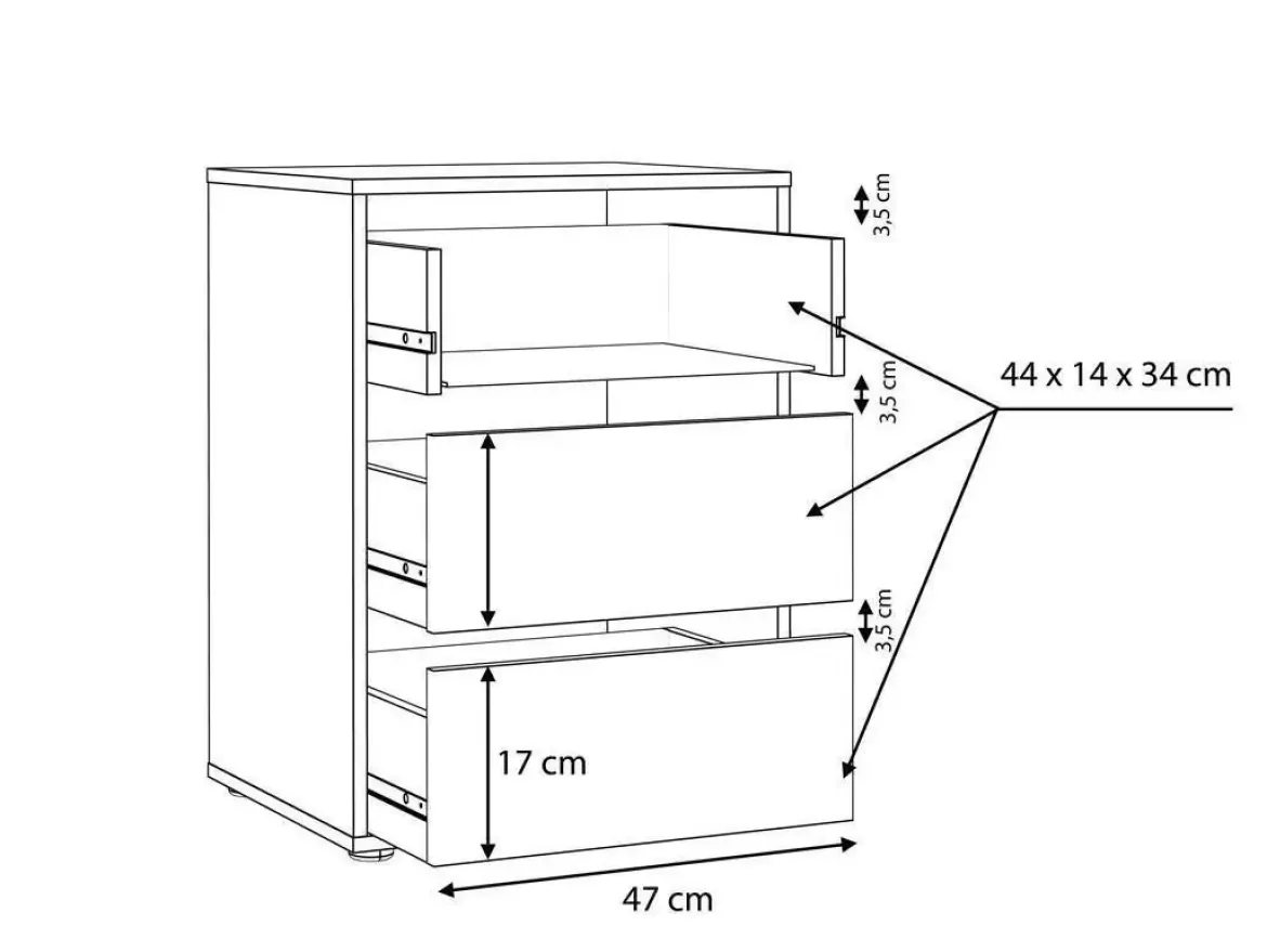 Cajonera de Armario de 51 cm en Melamina TWTK23-A06