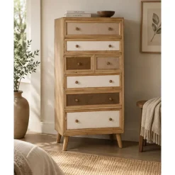 Cajonera de Madera de Abeto con 7 Cajones de Lino MB-216620