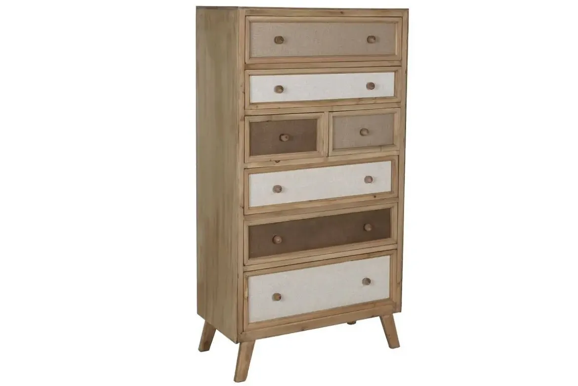 Cajonera de Madera de Abeto con 7 Cajones de Lino MB-216620