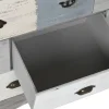 Cajonera de Madera de Abeto Envejecida Gris con 8 Cajones MB-217765