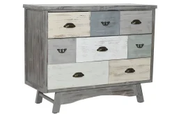 Cajonera de Madera de Abeto Envejecida Gris con 8 Cajones MB-217765