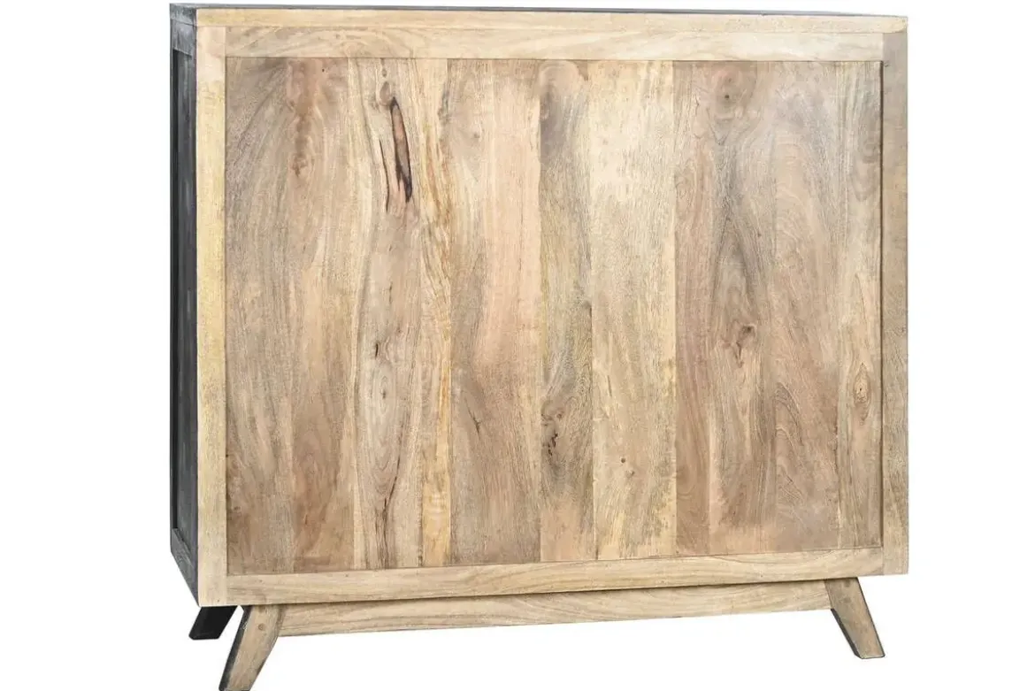 Cajonera de Madera de Mango con Cajones de Piel Diseño Vaca MB-208898