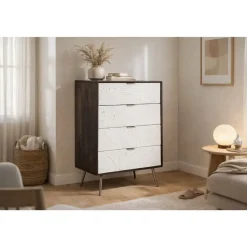 Cajonera de Madera de Mango Marrón Oscuro MB-206315