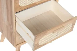 Cajonera de Madera Rubberwood con 5 Cajones de Ratán MB-212347