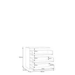 Cajonera para Armario de Melamina de 83,5 cm SHMC381-A18