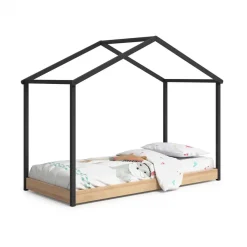 Cama Cabaña Infantil de Madera color Antracita ARTHUR