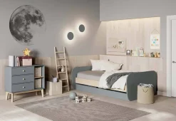 Cama con Cajón de Arrastre de color Verde ESTEBAN