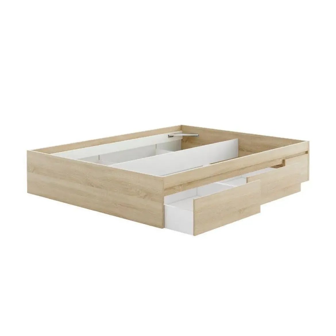 Cama con 4 cajones color roble canadian 006088F