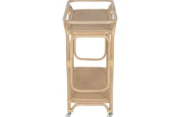 Camarera de Ratán Natural con Ruedas y Dos Estantes MB-223987