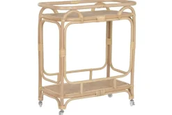 Camarera de Ratán Natural con Ruedas y Dos Estantes MB-223987