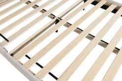 Cama Tapizada con Cabecero Acolchado en Poliéster Blanco MB-222042