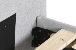 Cama Tapizada con Cabecero Acolchado en Poliéster Gris MB-222043
