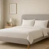 Cama Tapizada con Cabecero Acolchado en Poliéster Beige MB-222045