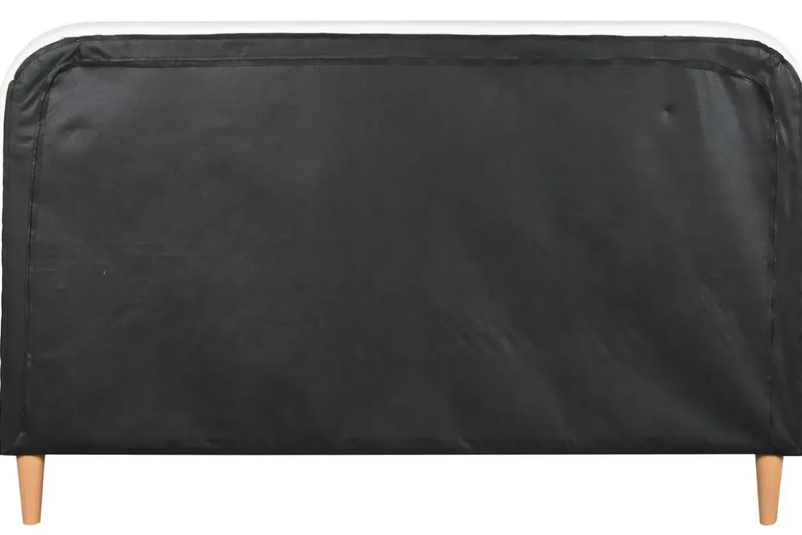 Cama Tapizada con Cabecero Acolchado en Poliéster Beige MB-222045