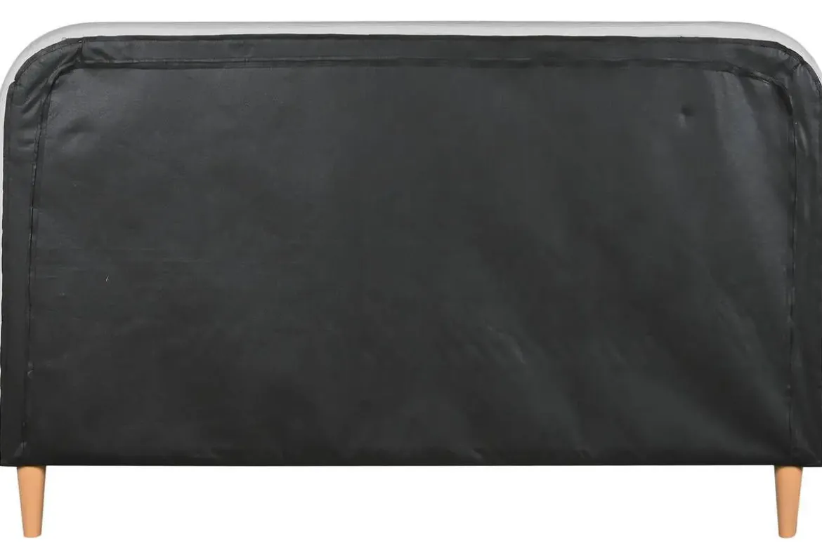 Cama Tapizada con Cabecero Acolchado en Poliéster Gris Oscuro MB-222046