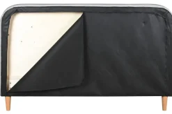 Cama Tapizada con Cabecero Acolchado en Poliéster Gris Oscuro MB-222046