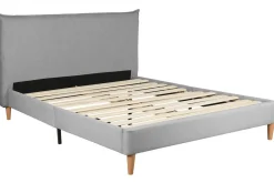 Cama Tapizada con Cabecero Acolchado Gris MB-222040