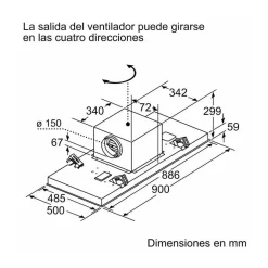 Campana BALAY Extractora de Techo 90 cm de Extrasilencio Clase A Blanca 3BE297RW