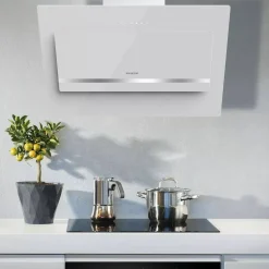 Campana Decorativa Inclinada 90 cm Cristal Blanco INFINITON CMPTRALWT90U