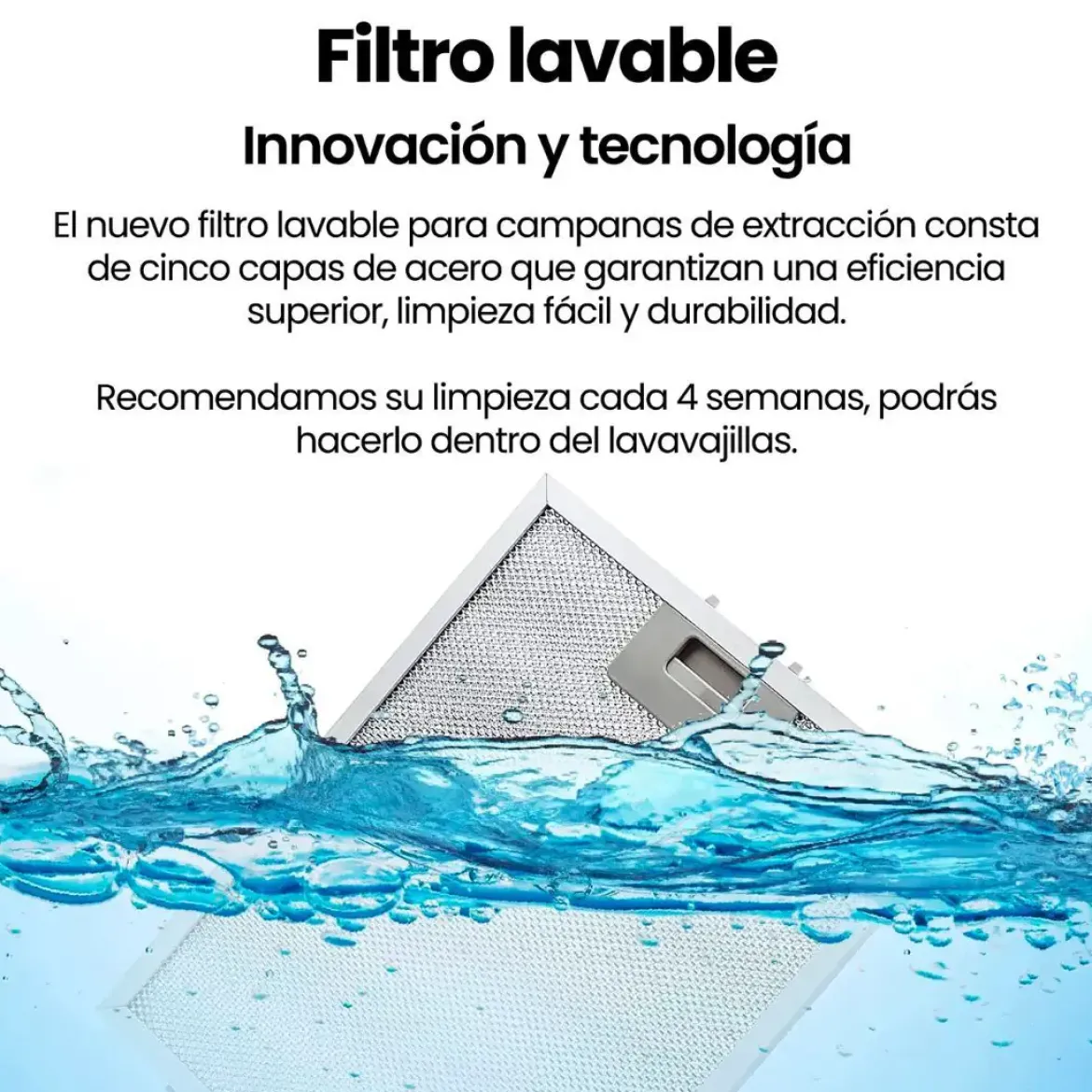 Campana Extractora INFINITON Perimetral 90 cm Cristal Blanco CMPTRAL-BL94