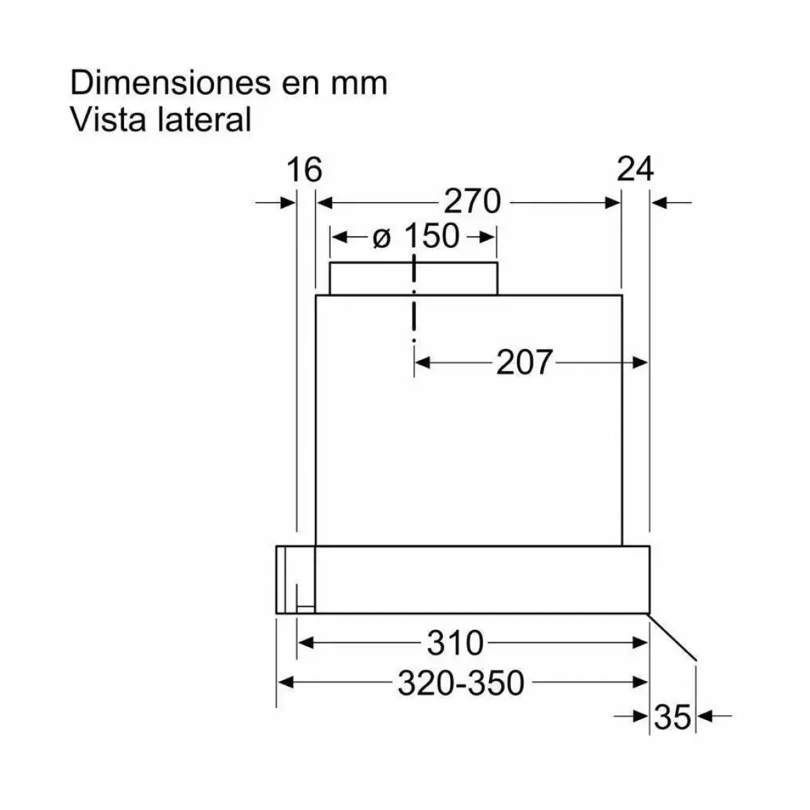 Campana Integrable 60 cm 620 M3/H Color Negra BALAY 3BD866MN