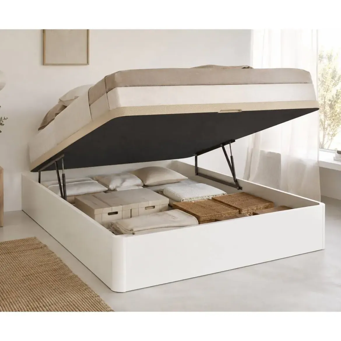 Canapé Abatible 90x190 cm de Gran Capacidad con Tapa 3D SIL 30 mm