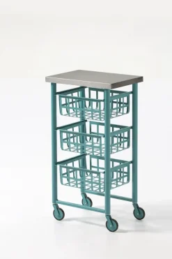 Carrito de Cocina de Acero Inoxidable FIFTY-FIFTY Turquesa 3452