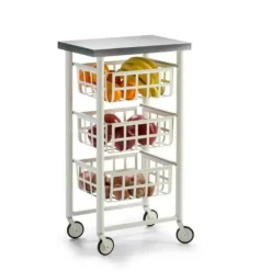Carrito de Cocina de Acero Inoxidable FIFTY-FIFTY Blanco 3450