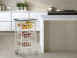 Carrito de Cocina de Acero Inoxidable FIFTY-FIFTY Blanco 3450