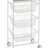 Carrito de Cocina de Acero Inoxidable y Madera Color Blanco-Haya A000420