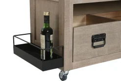 Carro Bar Auxiliar de Madera de Hevea con Ruedas MB-224108