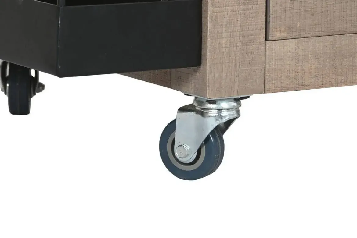 Carro Bar Auxiliar de Madera de Hevea con Ruedas MB-224108