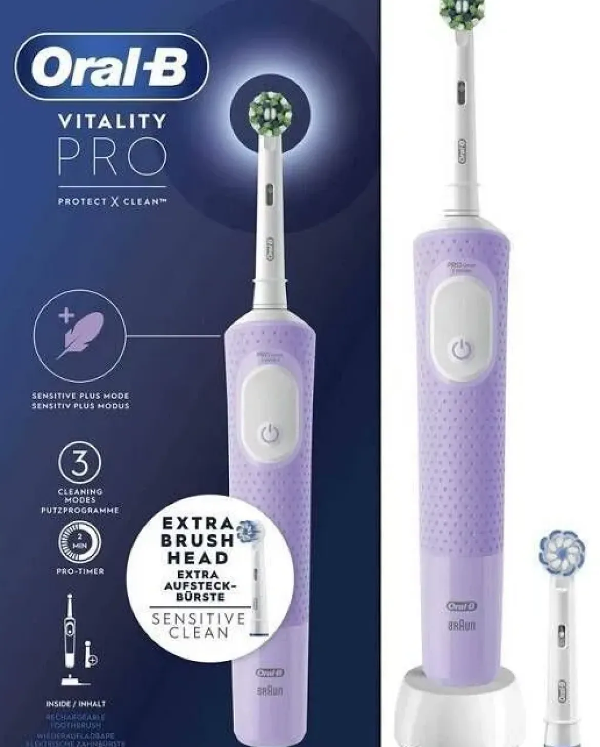 Cepillo Eléctrico Braun Vitality Pro Morado VITALITYPROMOR