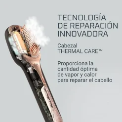 Cepillo Moldeador Reparador Rowenta Hair Therapist™ Tecnología Thermal Care Negro CF9940
