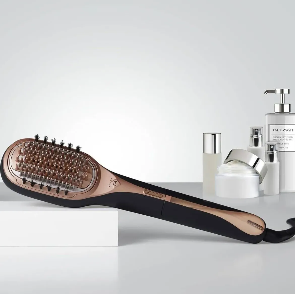 Cepillo Moldeador Reparador Rowenta Hair Therapist™ Tecnología Thermal Care Negro CF9940