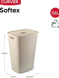 Cesto de Ropa 56L en color Blanco Tiza SOFTEX