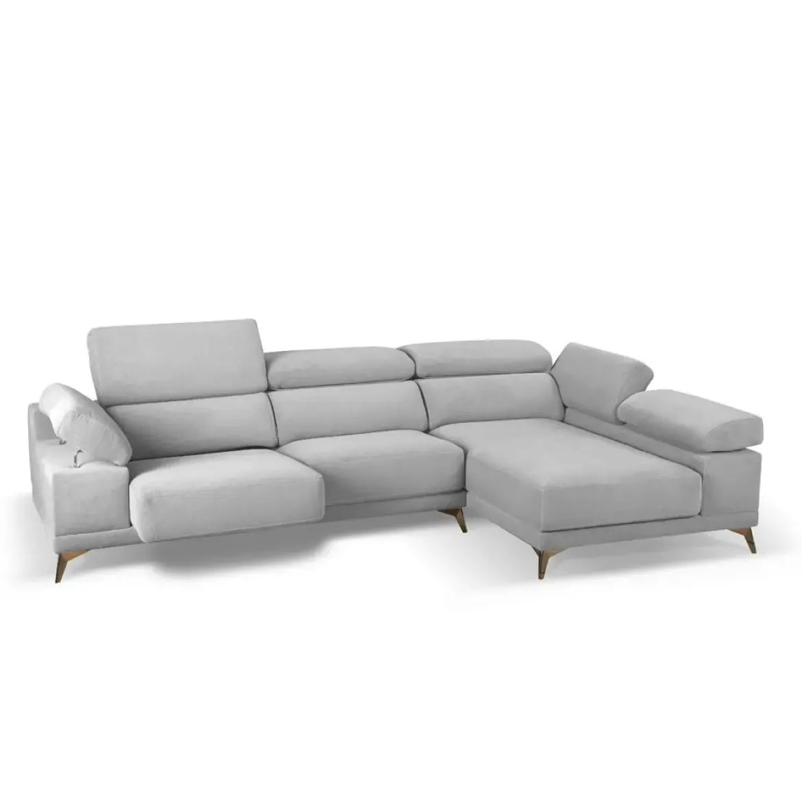 Chaise Longue con Asientos Deslizantes Tapizado en Tela Derecha NIZA