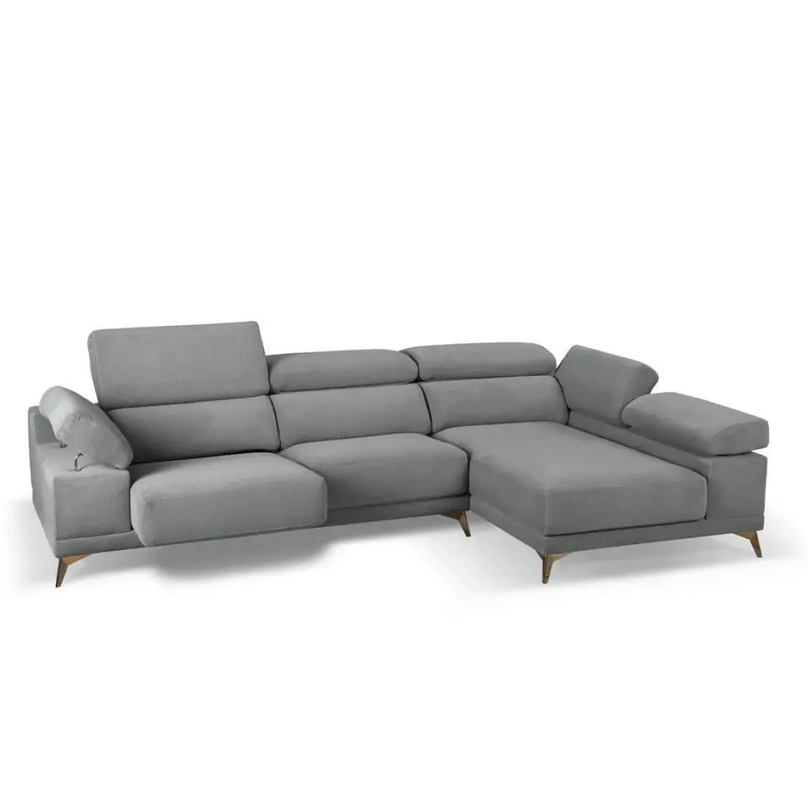 Chaise Longue con Asientos Deslizantes Tapizado en Tela Derecha NIZA