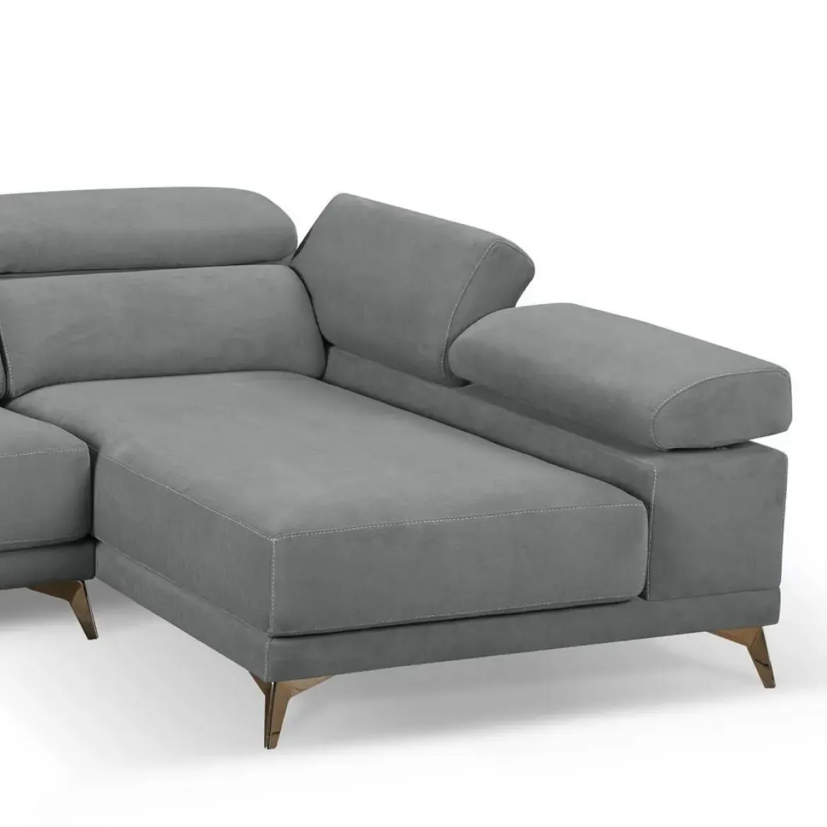 Chaise Longue con Asientos Deslizantes Tapizado en Tela Derecha NIZA
