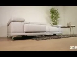 Chaise Longue con Asientos Deslizantes Tapizado en Tela Derecha NIZA